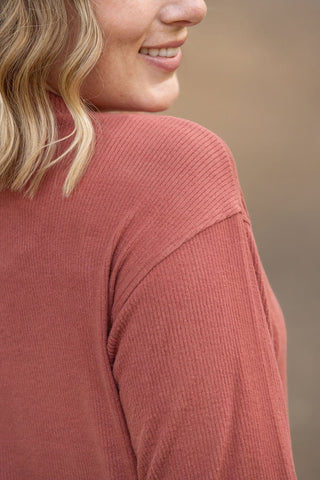 Corrine Ribbed Pullover Top - Terra Cotta FINAL SALE