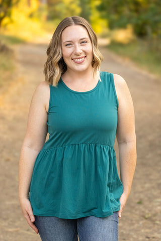 Renee Ruffle Tank - Teal FINAL SALE