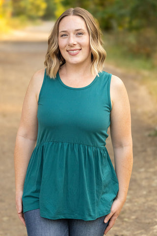 Renee Ruffle Tank - Teal FINAL SALE