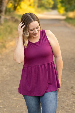 Renee Ruffle Tank - Dark Purple FINAL SALE