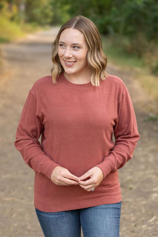 Corrine Ribbed Pullover Top - Terra Cotta FINAL SALE