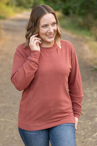 Corrine Ribbed Pullover Top - Terra Cotta FINAL SALE