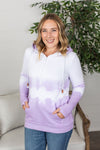 Michelle Mae Dipped Tie Dye Halfzip Hoodie - Lavender