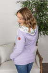 Michelle Mae Avery Accent HalfZip Hoodie - Lavender Floral