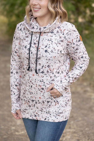 Soft Funnel Neck - Tan Micro Floral FINAL SALE