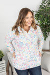 Michelle Mae QuarterZip Sherpa Pullover - Bright Confetti