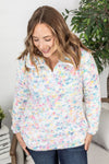 Michelle Mae QuarterZip Sherpa Pullover - Bright Confetti