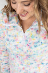 Michelle Mae QuarterZip Sherpa Pullover - Bright Confetti