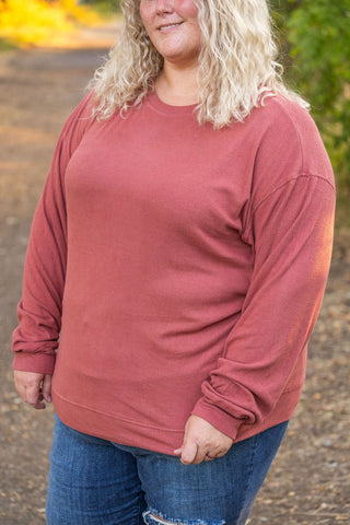 Corrine Ribbed Pullover Top - Terra Cotta FINAL SALE