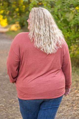 Corrine Ribbed Pullover Top - Terra Cotta FINAL SALE