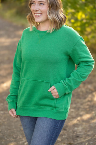 Vintage Wash Pocket Pullover - Green