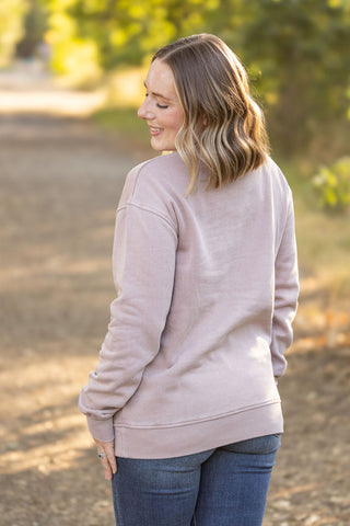 Vintage Wash Pocket Pullover - Blush Pebble