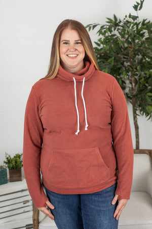 Michelle Mae Cozy Funnel Neck Sweatshirt - Terra Cotta