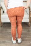 Michelle Mae Athleisure Leggings - Rust Leopard