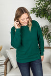 Michelle Mae Corrine Ribbed Pullover Top - Forest Green