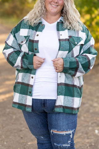 Norah Plaid Shacket - Classic Green and Grey Mix