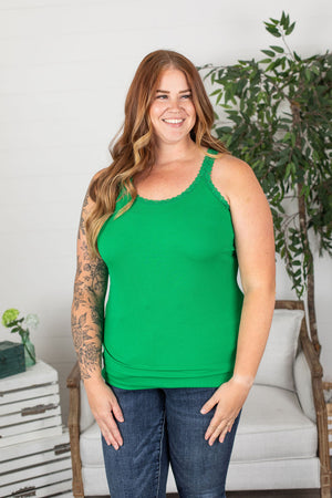 Michelle Mae Lexi Lace Tank - Green FINAL SALE