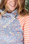 Michelle Mae Classic Zoey ZipCowl Sweatshirt - Periwinkle Pattern Mix