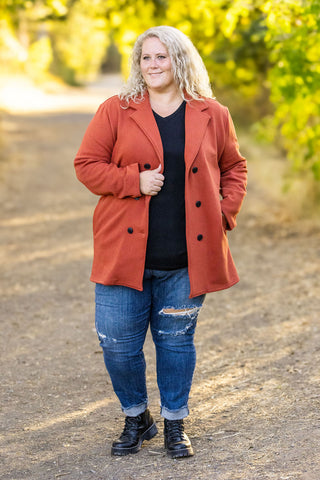 Scarlett Sweater Jacket - Pumpkin FINAL SALE