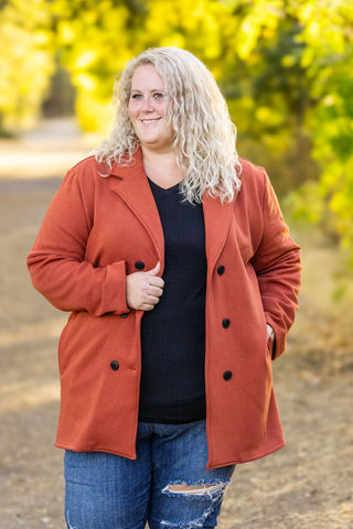 Scarlett Sweater Jacket - Pumpkin FINAL SALE