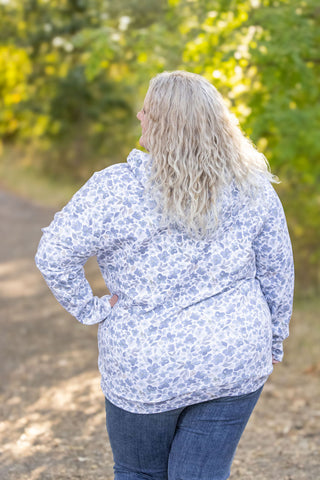 HalfZip Hoodie - Blue Floral