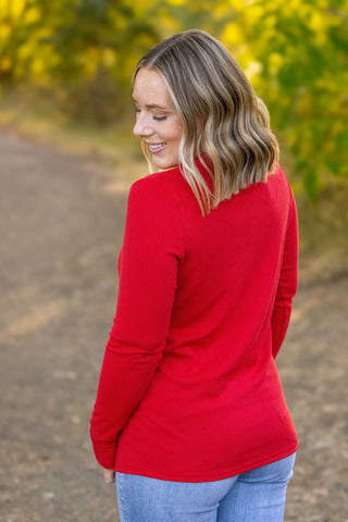 Leah Long Sleeve Top - Red