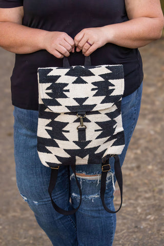 Aztec Backpack - Cream and Black