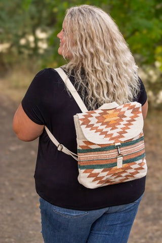 Aztec Backpack - Cream, Rust, Green