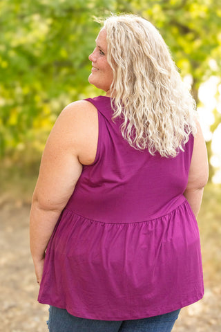 Renee Ruffle Tank - Dark Purple FINAL SALE