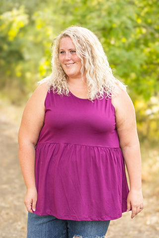 Renee Ruffle Tank - Dark Purple FINAL SALE