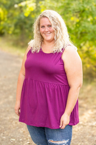 Renee Ruffle Tank - Dark Purple FINAL SALE