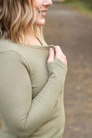 Harper Long Sleeve Henley - Olive