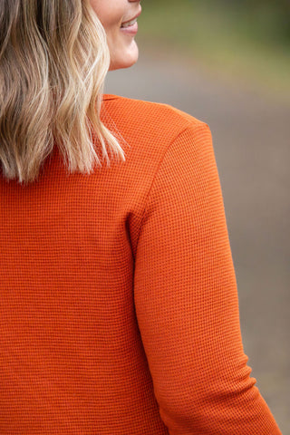 Harper Long Sleeve Henley - Pumpkin FINAL SALE