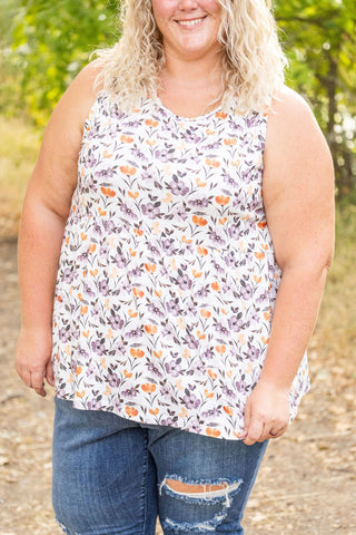 Renee Ruffle Tank - Harvest Floral FINAL SALE