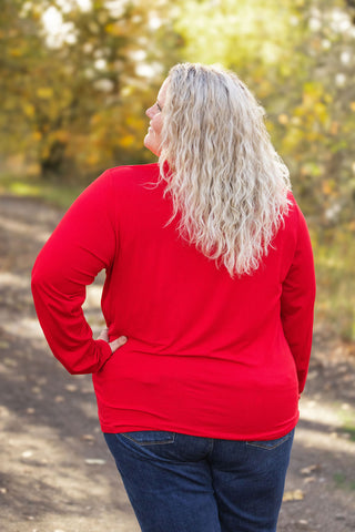 Leah Long Sleeve Top - Red