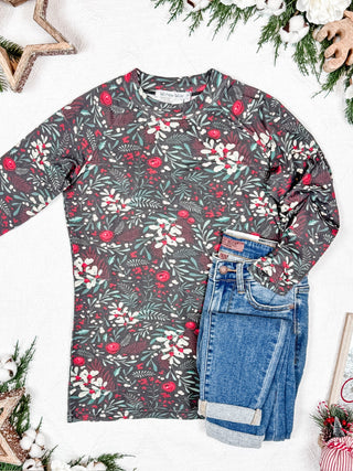 Blair Long Sleeve Top - Evergreen Christmas