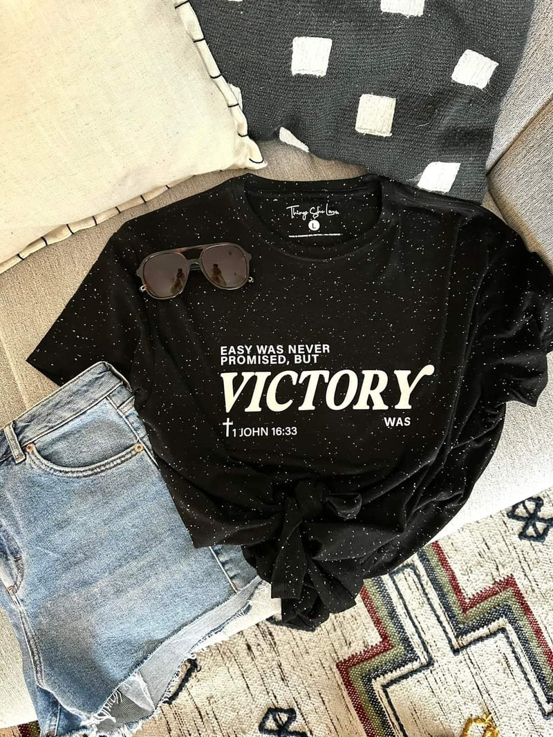 Victory Confetti Dot Tee - Black