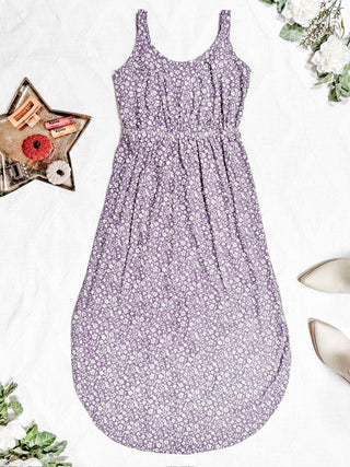 Reagan Ribbed Midi Dress - Lavender Floral FINAL SALE