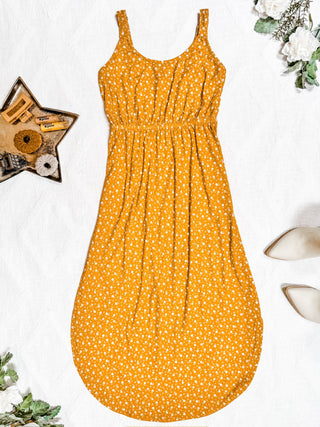 Reagan Ribbed Midi Dress - Pumpkin Floral FINAL SALE