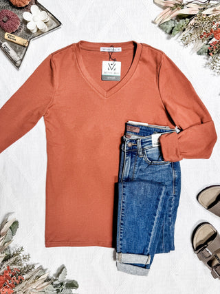 Leah Long Sleeve Top - Pumpkin FINAL SALE