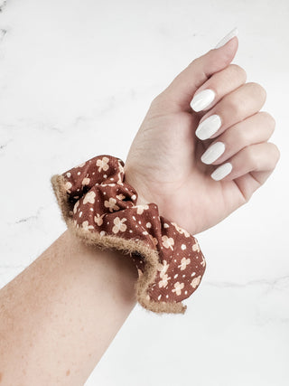 Boho Floral Scrunchie Trio