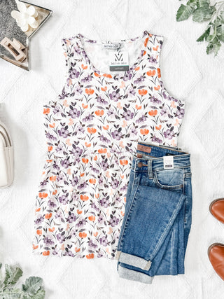 Renee Ruffle Tank - Harvest Floral FINAL SALE