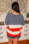 Michelle Mae USA Colorblock Stripes Sweater