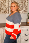 Michelle Mae USA Colorblock Stripes Sweater