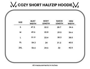 Michelle Mae Cozy Short HalfZip Hoodie - Black