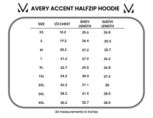 Michelle Mae Avery Accent HalfZip Hoodie - Grey and Aqua