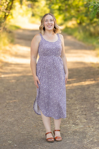 Reagan Ribbed Midi Dress - Lavender Floral FINAL SALE