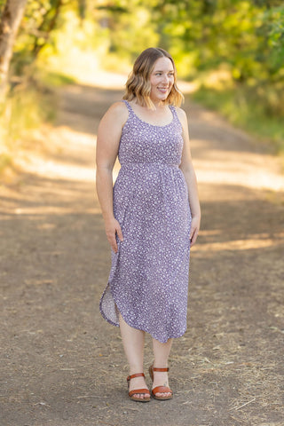 Reagan Ribbed Midi Dress - Lavender Floral FINAL SALE