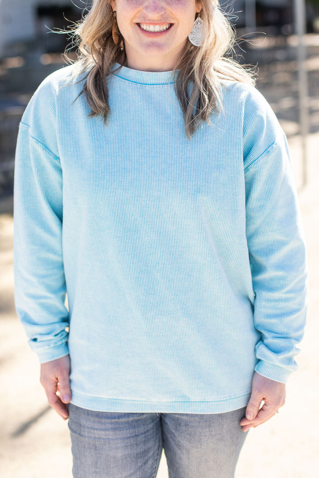 Michelle Mae Catherine Corded Pullover - Ocean Blue