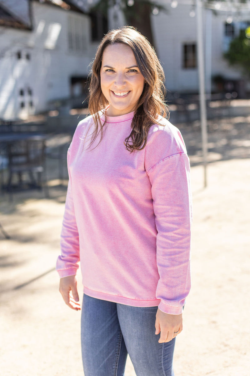 Michelle Mae Catherine Corded Pullover - Pink Sands FINAL SALE